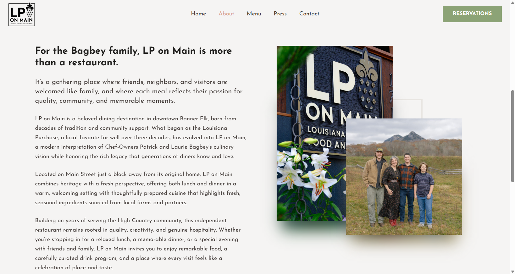 LP on Main Bagbey Family